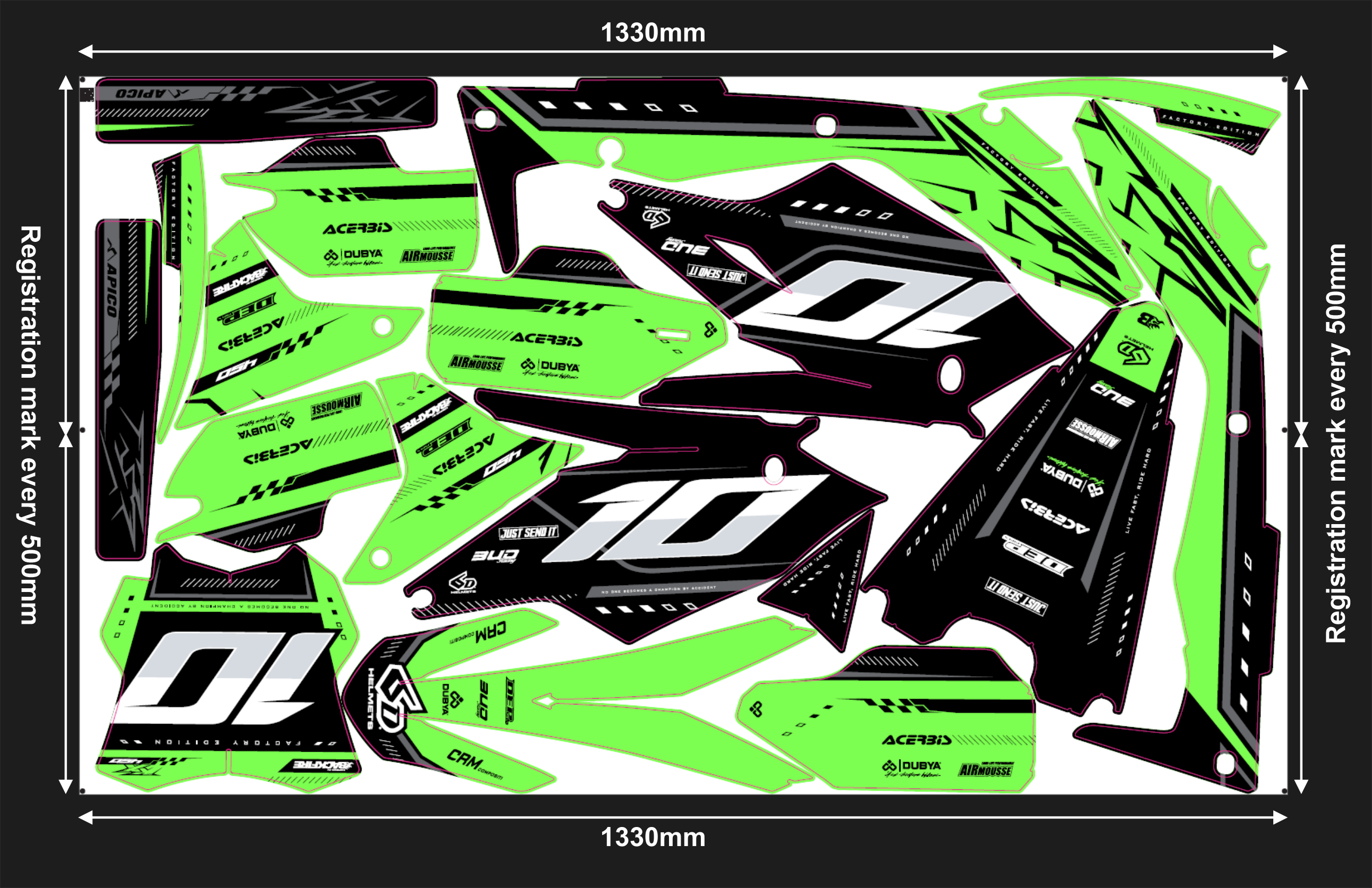Nested design prepared to required width