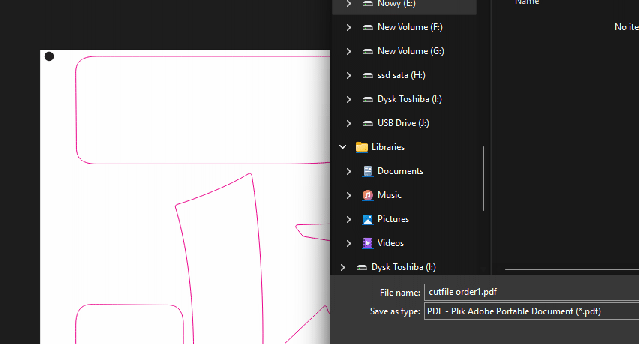 Cut file export example