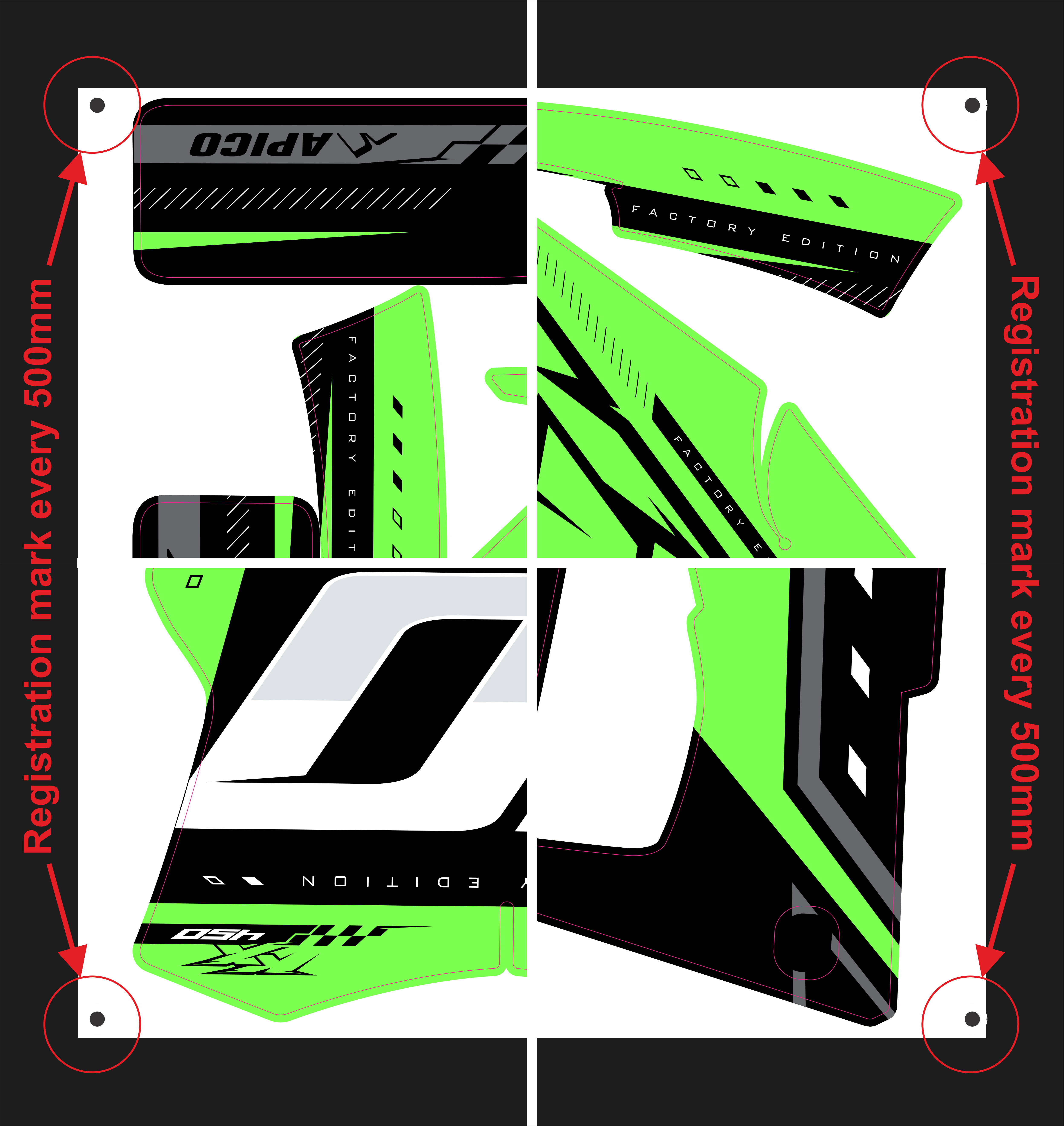 Registration marks placement example